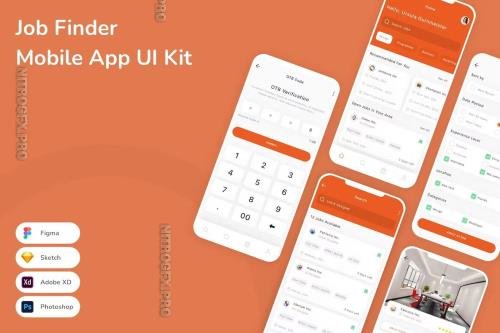 Job Finder Mobile App UI Kit L4DFEUY