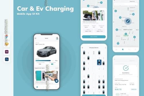 Car & Ev Charging Mobile App UI Kit HQ3LGDZ