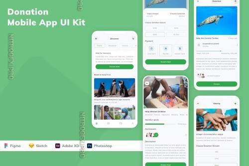 Donation Mobile App UI Kit 9XUC8AP