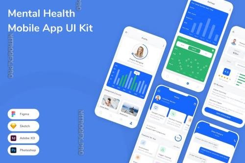 Mental Health Mobile App UI Kit S89T5LN