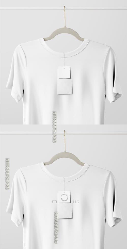 AdobeStock - Simple T-Shirt and Label Mockup - 460389878