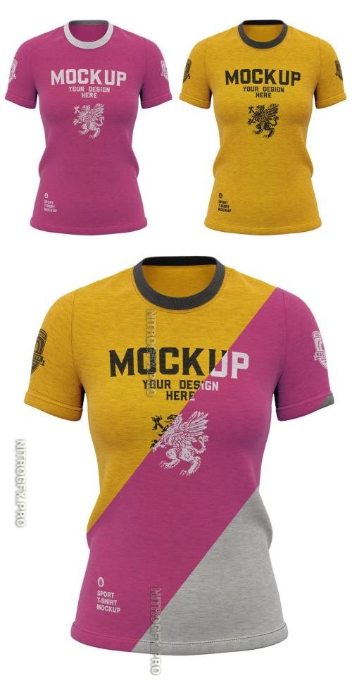 AdobeStock - Womens Slim Fit T Shirt Mockup - 461120758