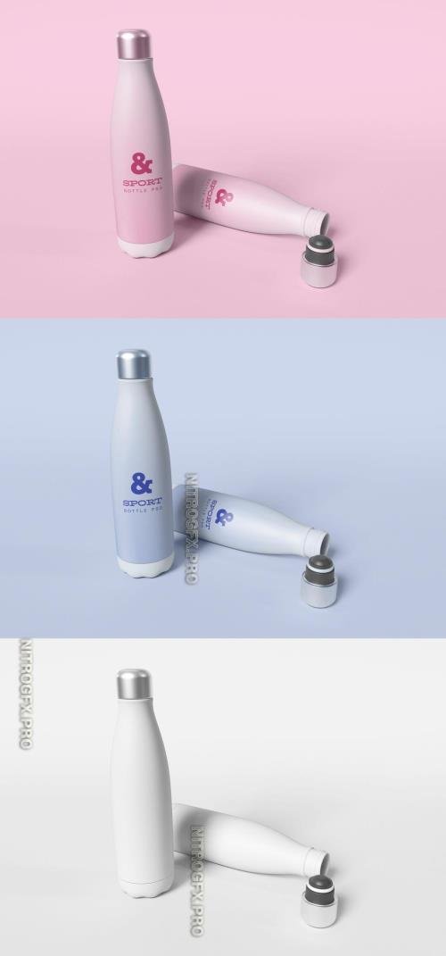 AdobeStock - Two Sport Bottle Mockup - 456090701