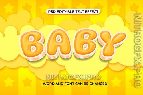 PSD Baby Yellow Text Effect 3D