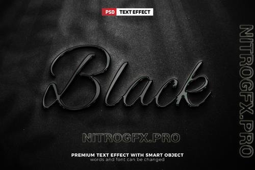 PSD black chrome metallic luxury sparkles 3d editable text effect style mockup