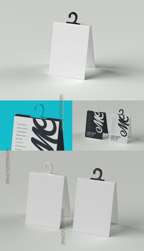 AdobeStock - Socks Packaging Label Mockup with Plastic Hanger - 451702858