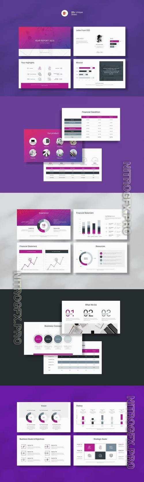 2025 Year Report PowerPoint Template