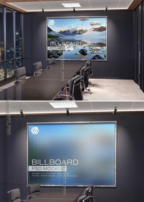 AdobeStock - Frame Mockup Hanging on Office Meeting Room Wall - 442599764