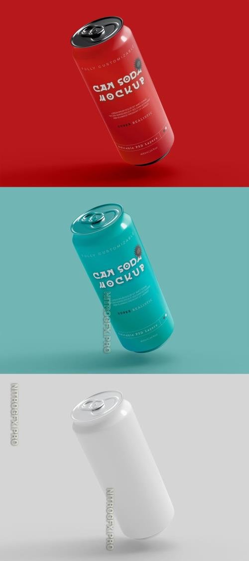 AdobeStock - Cylindrical Soda Can Mockup - 442175926