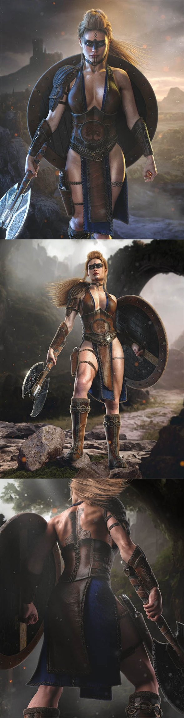 dForce AJC Dawn Warrior Outfit for Genesis 9