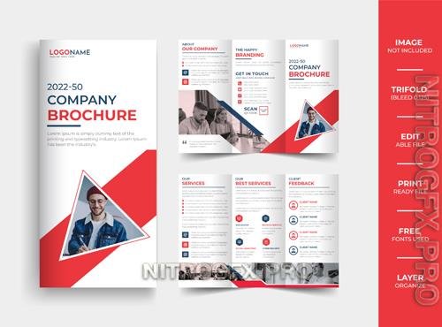 Vector Abstract Corporate Company Trifold Brochure Template
