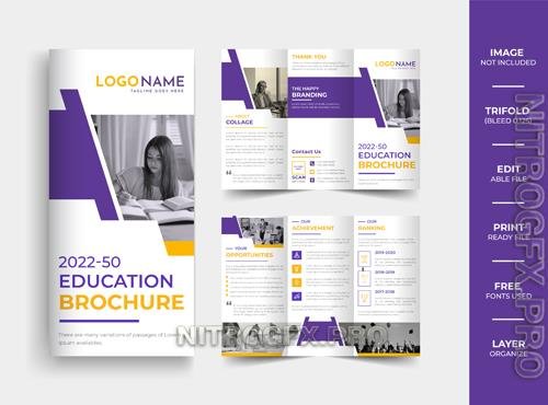 School admission trifold brochure design, multipurpose education trifold brochure template layout