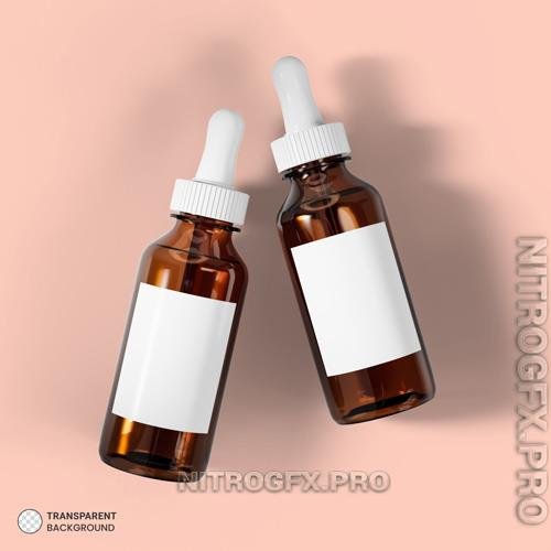 PSD Cosmetic Glass Ampoule Bottle icon Illustration