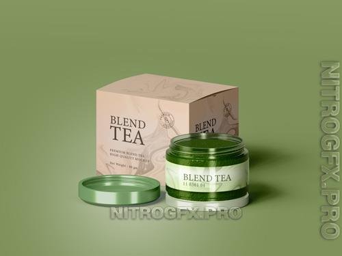PSD Glossy Blend Tea Box Branding Mockup