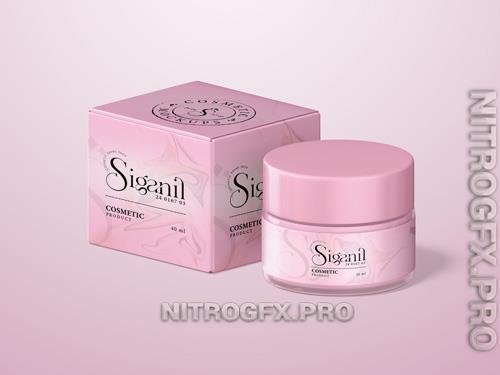 PSD Glossy Plastic Cosmetic Cream Mockup