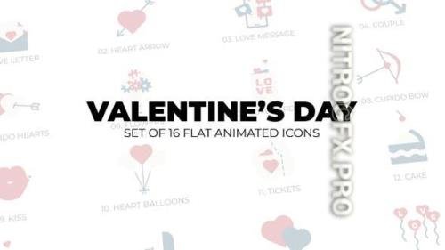 VideoHive -  Valentine's day - Set of 16 Animation Icons - 43384453