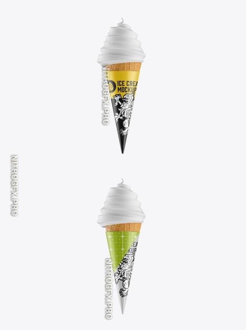 AdobeStock - Soft Ice Cream Cone Mockup - 548539494