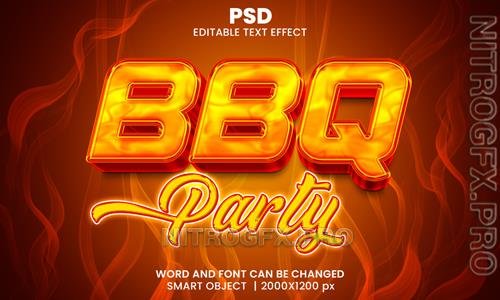 PSD BBQ Party 3D Editable Text Effect Style