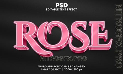 PSD rose luxury 3d editable photoshop text effect style with background