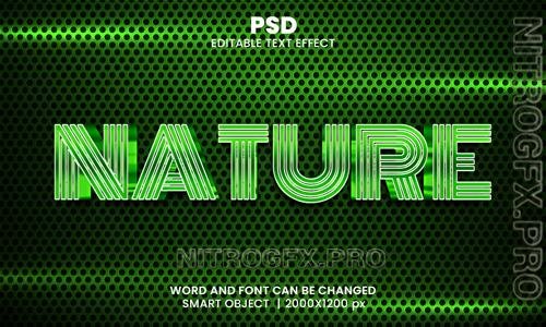 PSD nature 3d editable photoshop text effect style with modern background