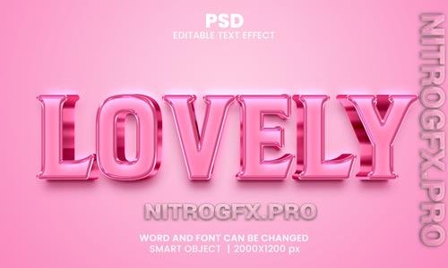 PSD lovely 3d editable photoshop text effect style with modern background