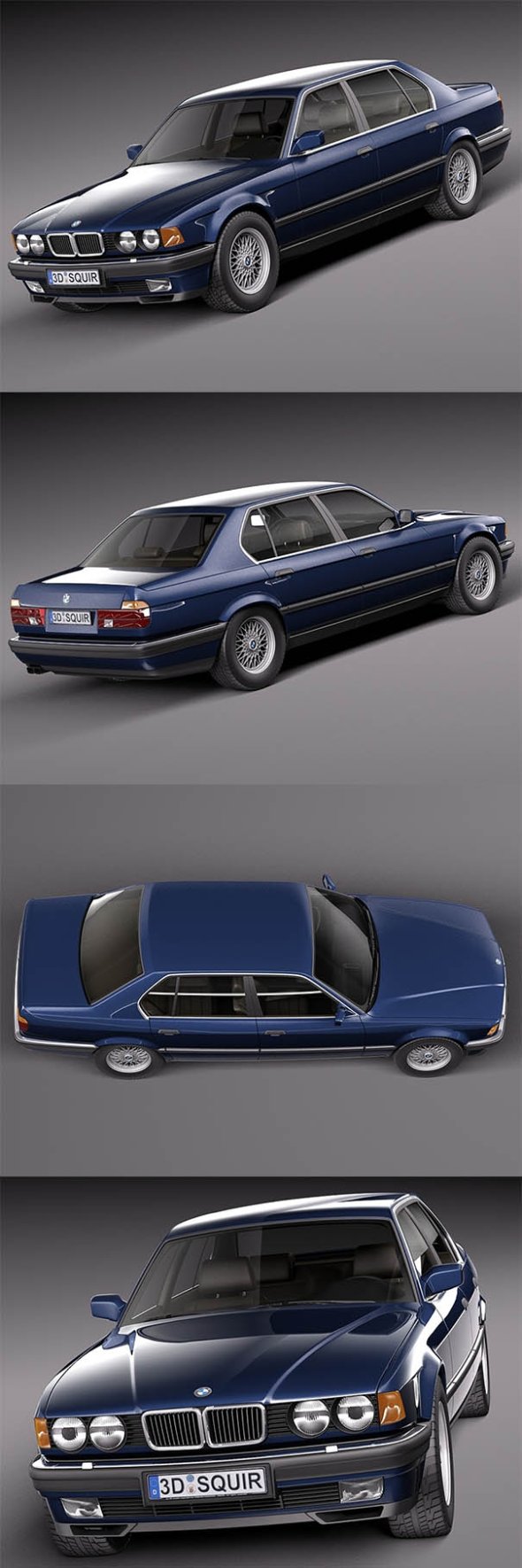 BMW 7-Series e32 1986–1994 3D Model