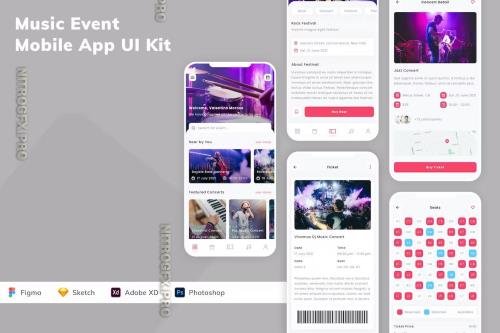 Music Event Mobile App UI Kit
