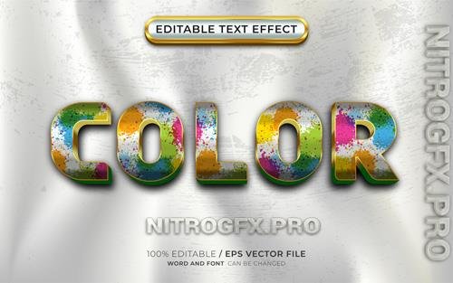 Vector Full Color 3D Editable Text Effect