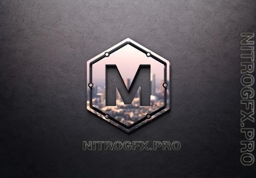 PSD Metal Logo With 3D Effect Reflection Mockup Vol 2