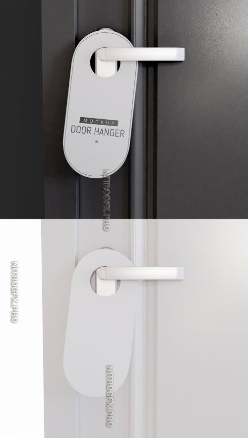 AdobeStock - Door Hanger Mockup on Metal Handle - 394765046