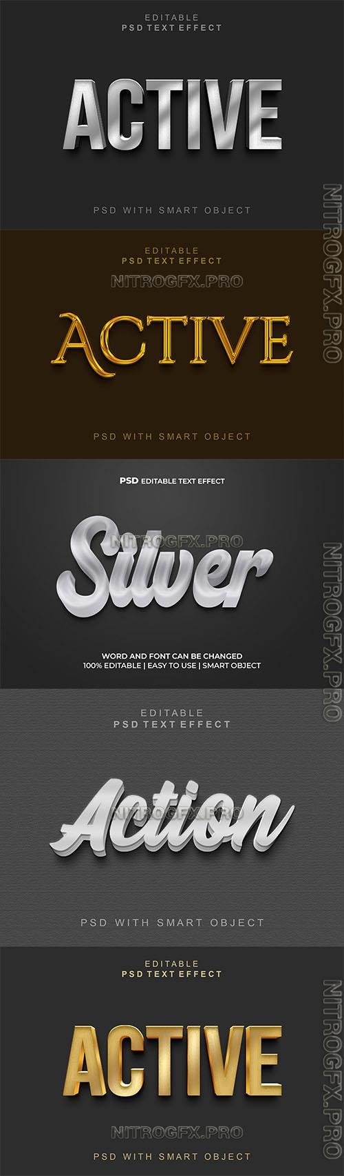 Psd style text effect editable set vol 158