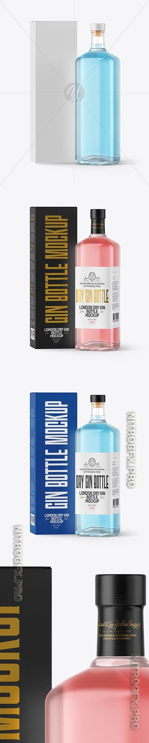 Gin Bottle with Box Mockup - 53586