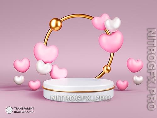 PSD Valentine's Day Podium 3D