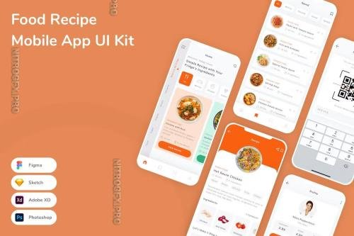 Food Recipe Mobile App UI Kit - 6WRCUL8