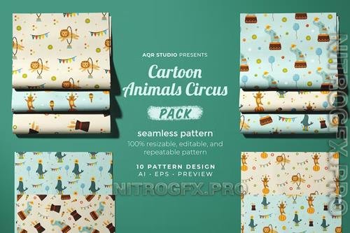 Cartoon Animals - Seamless Pattern