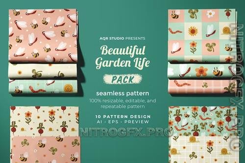 Beautiful Garden Life - Seamless Pattern