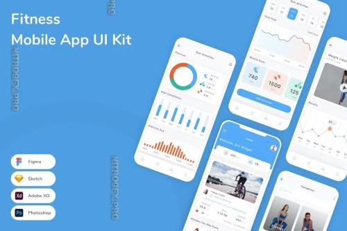 Fitness Mobile App UI Kit - PMCF666