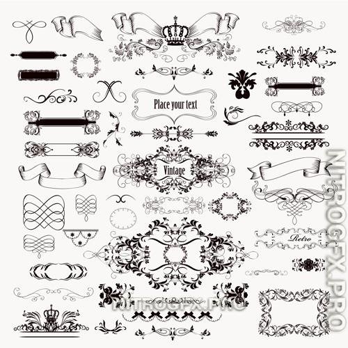 Decorative ornaments collection in vector