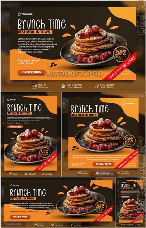 PSD Brunch Time Facebook Cover Banner Template