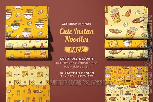 Cute Instan Noodles - Seamless Pattern