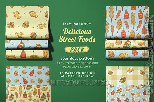 Delicious Street Foods - Seamless Pattern