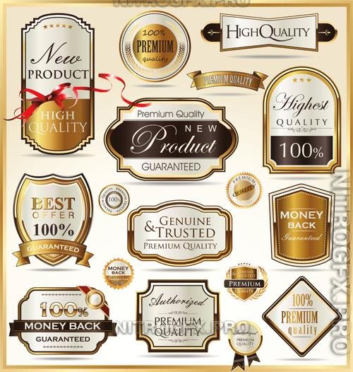 Vector collection luxury golden labels vol 5