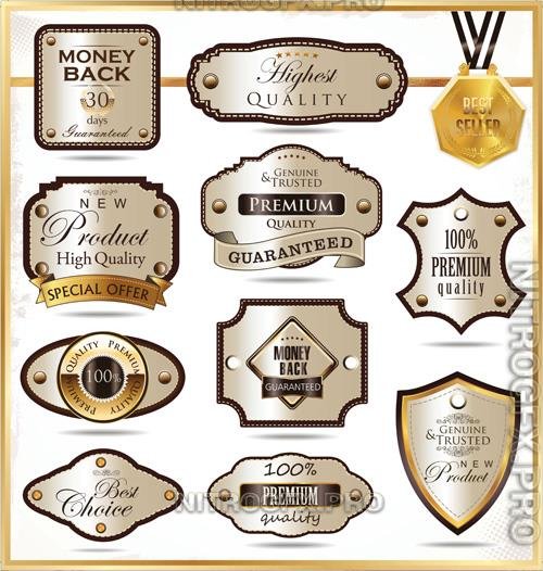 Vector collection luxury golden labels