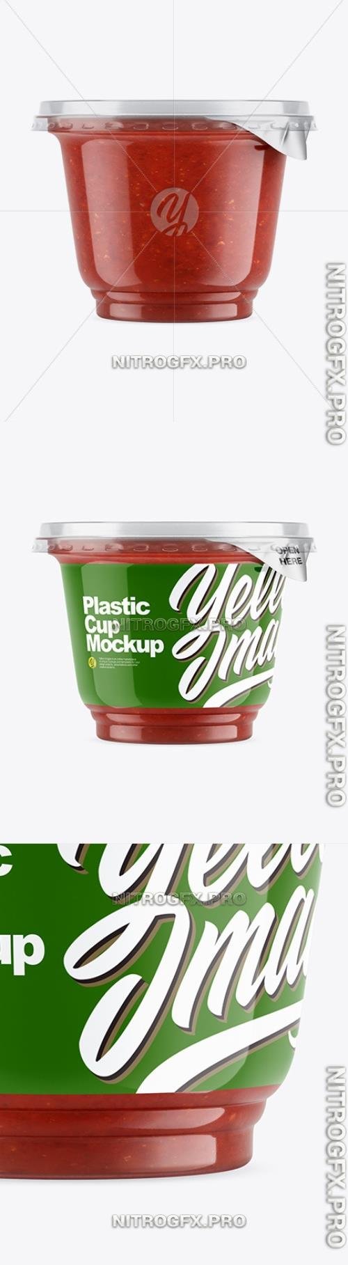 Plastic Cup w Sauce Mockup - 46880