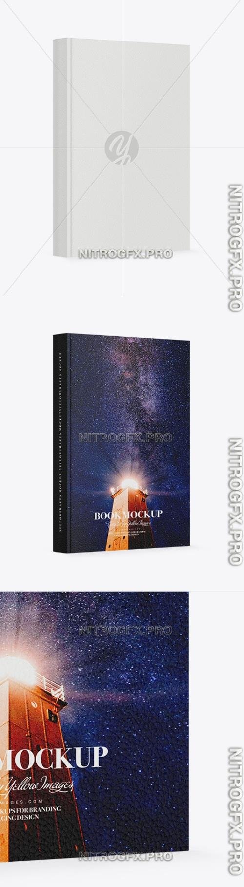 Book w Leather Cover Mockup - Half Side View - 48806