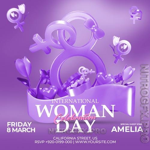 PSD Happy Women Day Celebration Flyer