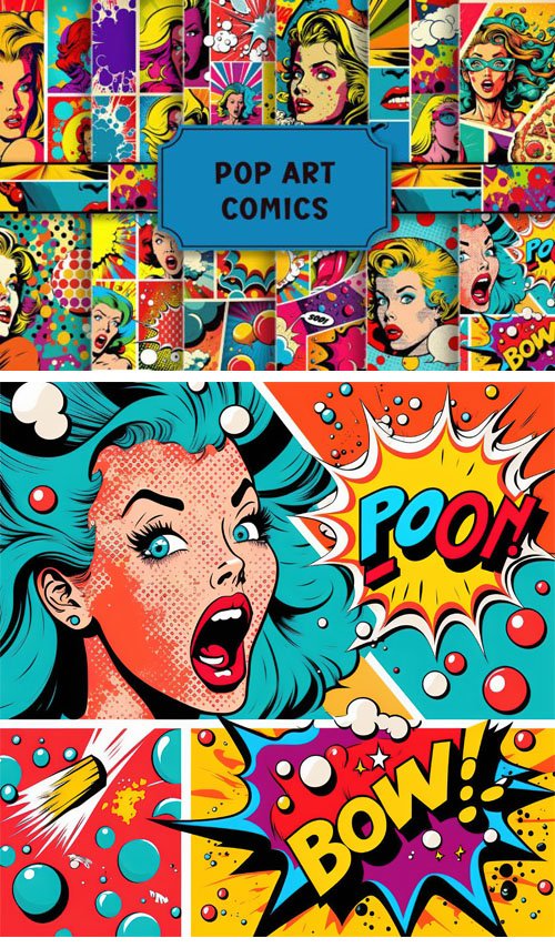 Pop Art Comics Backgrounds Collection