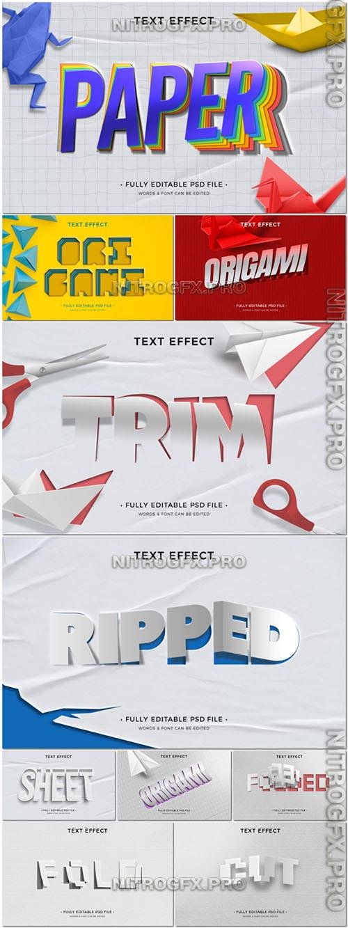 PSD Origami  Style Text Effect Design Templates