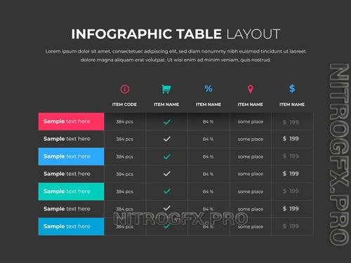 AdobeStock - Infographic Table Layout with Contrast Elements - 248232413