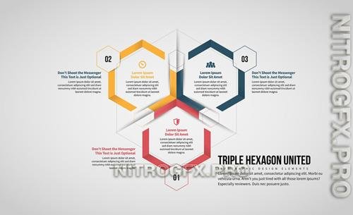 AdobeStock - Triple Hexagon Infographic - 262599284